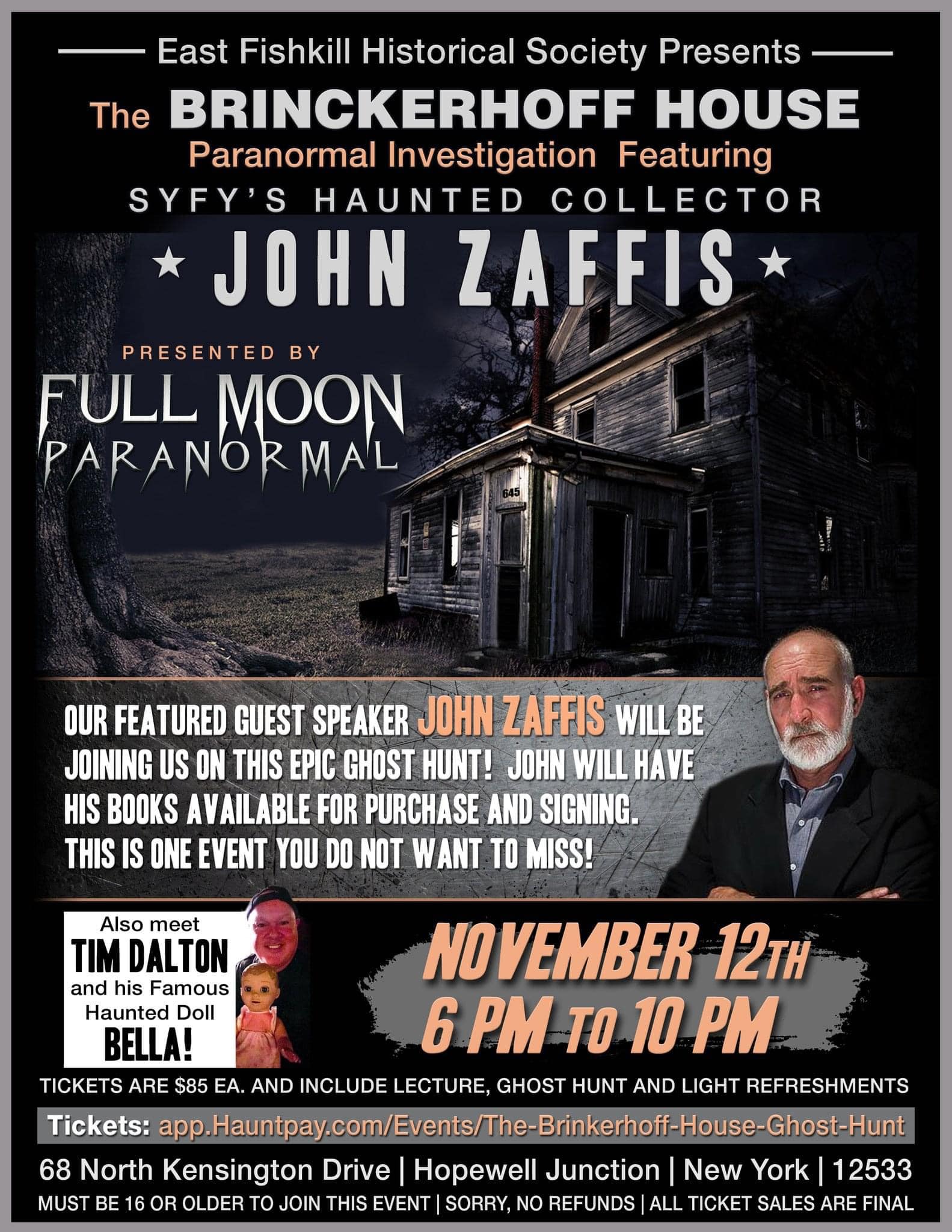 The Brinkerhoff House Ghost Hunt with Celebrity Guest John Zaffis